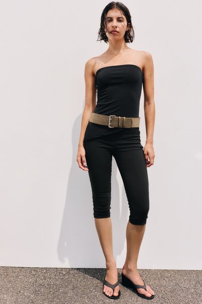Wide-Waisted Capri Pants