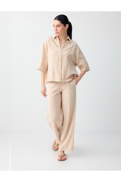 Stone Normal Waist Normal Leg Pocket Detailed Long Pants