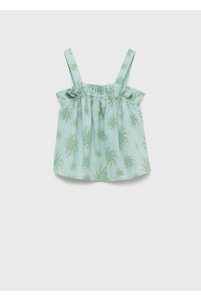 Patterned Blouse with Straps