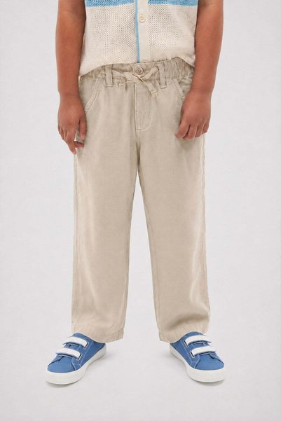 Draped Men's Trousers 2-12 Years Beige
