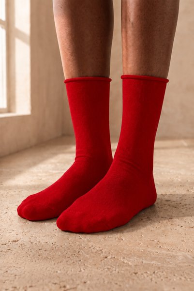 Women's Harold Bamboo Elasticless Socks Burgundy