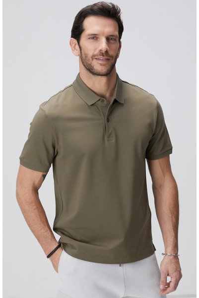 N-Tech Khaki Polo Neck T-Shirt