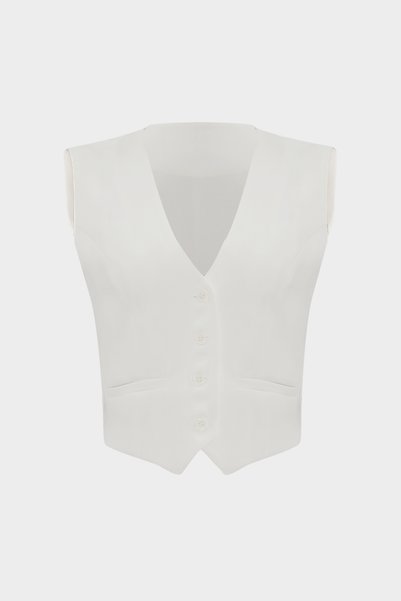 Premium Button Detailed Crepe Vest
