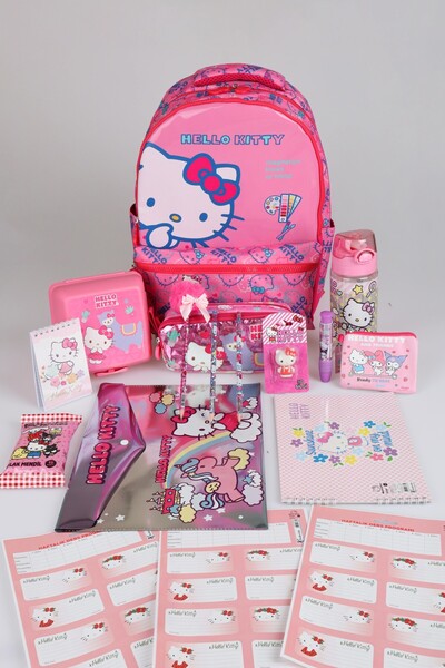 x Dekomus "Candy Kitty Collection" лиценциран сет за училиште со ортопедска училишна торба и перница