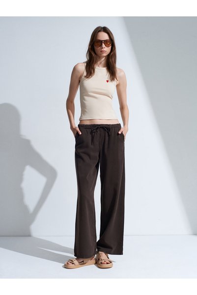 72322 Elastic Waist Lyocell Blend Jean-Brown