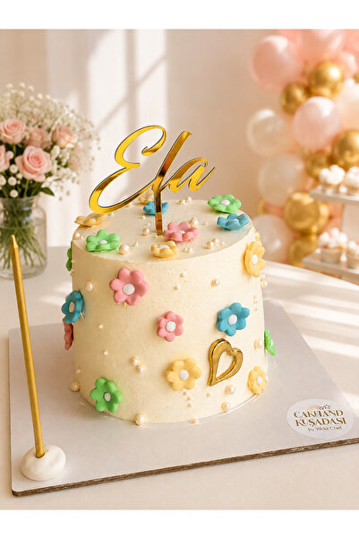 Персонализиран златен огледален плексиглас натпис за торта | Cake Topper со ракопис