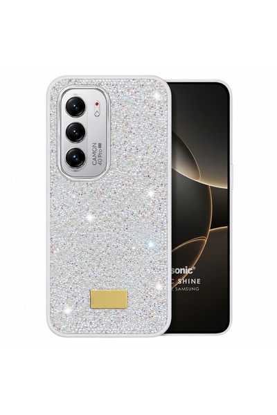 Маска за Tecno Camon 40 Pro 5G, силиконски рабови со светкави дијаманти