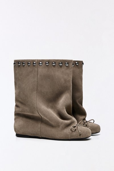 Studded flat boots