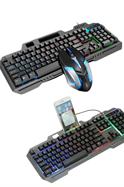 RGB гејмерска тастатура со осветлување Q тастатура со подарок глувче