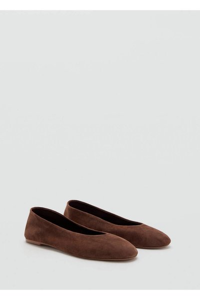Suede Leather Ballerina Shoes