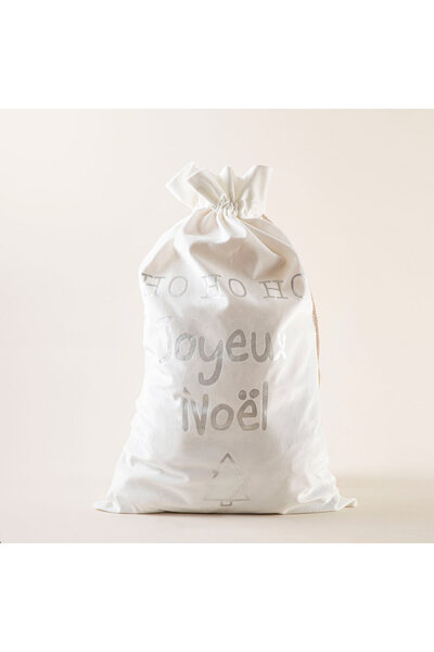 Mari New Year Decorative Pouch L White/Silver