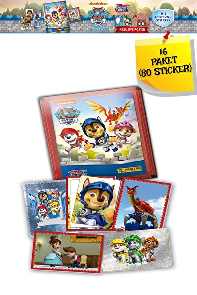 Panini Paw Patrol налепници - 16 пакувања ( 80 парчиња налепници )