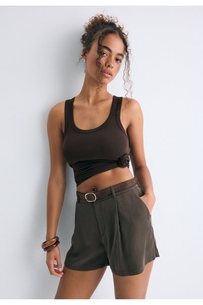 Belted Draped Shorts