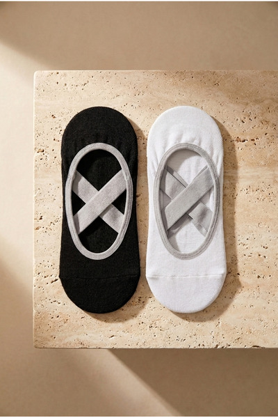 Women's 2-Piece Asta Yoga / Pilates Socks Black / White
