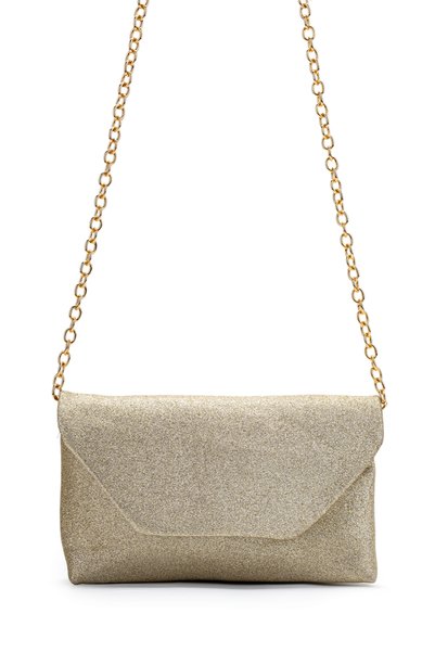 Envelope Cover Self-Chain Women's Crossbody Bag Mina Silvery Gold