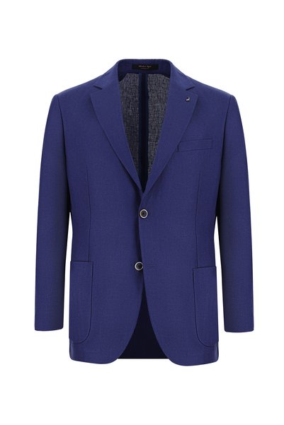 4 Drop Relaxed Fit Comfortable Cut Patterned Linen Jacket
