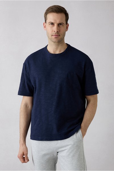 Crew Neck Oversize Printed Embroidered 100% Cotton T-Shirt