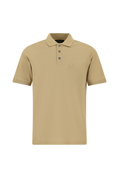 Regular Fit Cotton Embroidered Mercerized Polo Collar T-Shirt