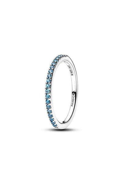 Sparkling Sea Blue Half Eternity Ring