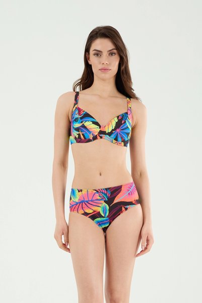 B21076 patterned strap bikini set