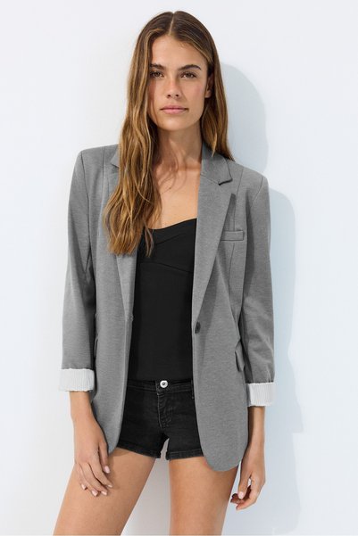 Basic Knitwear Blazer Jacket