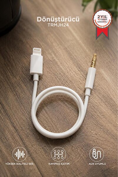 Кабелски конвертор Lightning во 3.5MM Aux TRMJH24 бел
