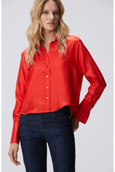 Limited Red Silk Twill Shirt