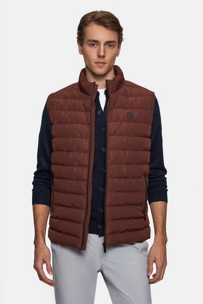 Slim Fit Tile Plain Vest Coat