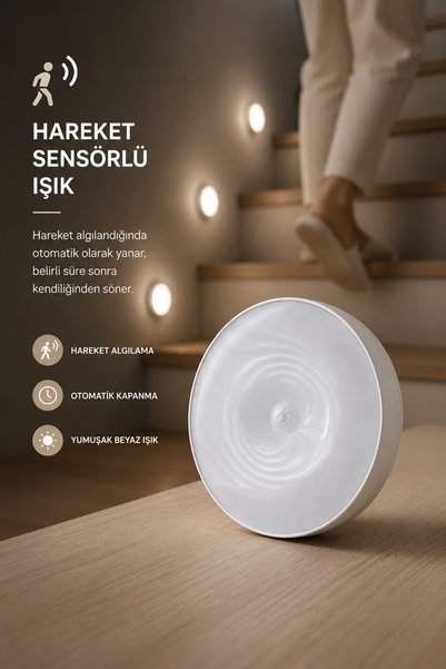 White Light Motion Sensor Rechargeable Led Lamp – Automatic Night Lighting