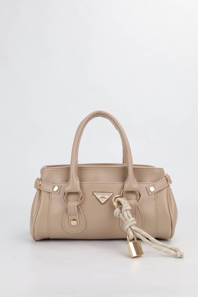Women's Mink Belt and Charm Detailed Pocket Shoulder and Crossbody Bag Volly