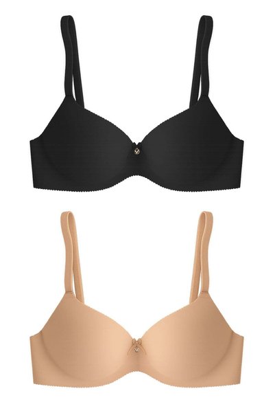 Seamless Bra - Selene |   Laser Cut Underwire Half Padded Push up Strapless Women's Bra 2-Pack