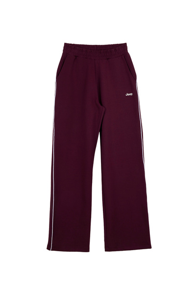 Burgundy Women's Striped Sweatpants J5Wl-Ea7103