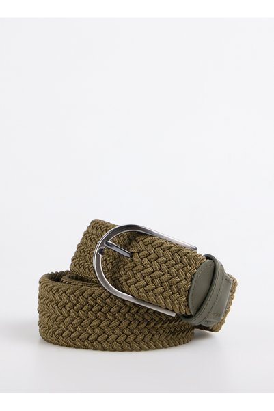 Khaki Men's Belt Fbk 009 4 cm Elastic