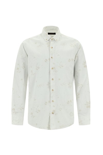 Long Sleeve Slim Fit Patterned Sports Linen Shirt