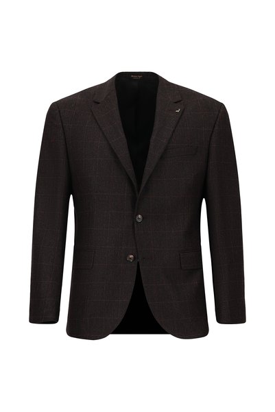 6 Drop Regular Fit Standard Cut Classic Plaid Wool Pack Jacket