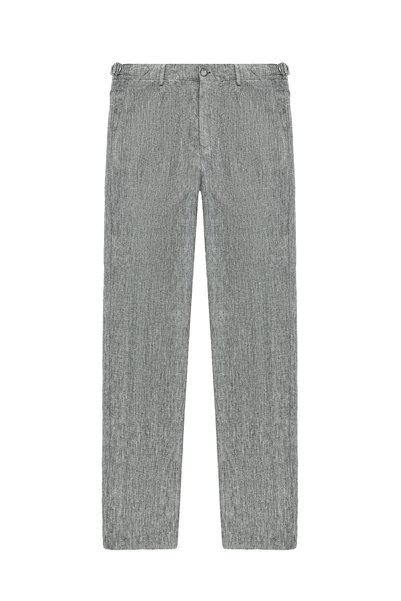 7 Drop Slim Fit Slim Fit Buckled Linen Classic Fabric Trousers