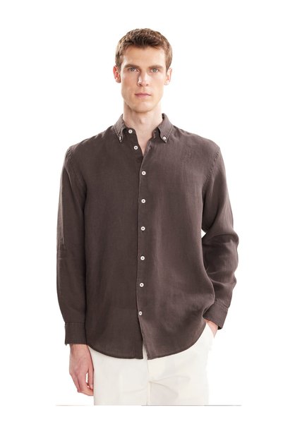 Brown Men's Shirt Tbmrsh2034-1