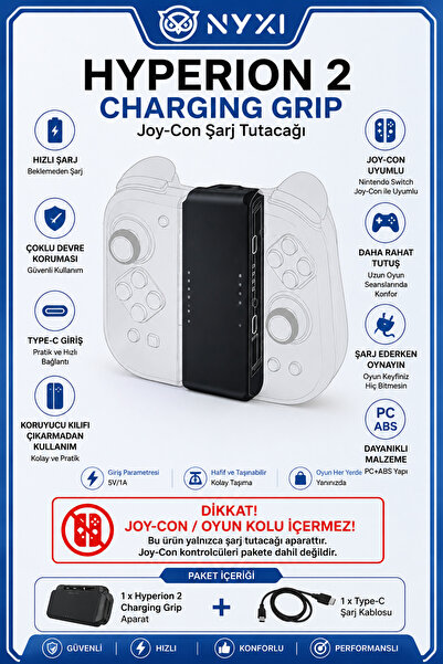 Hyperion 2 станица за полнење Joy-Con, компатибилна со Switch и Switch OLED – контролер не е вклучен