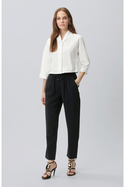Black Diagonal Patterned Jogger Pants