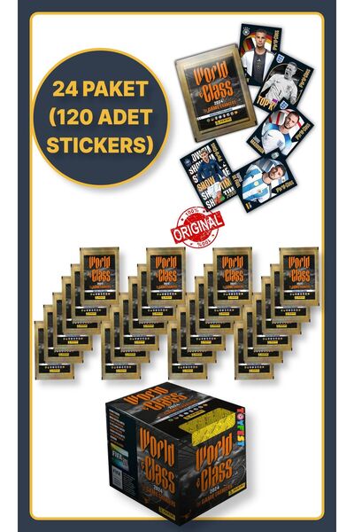 Panini Fifa World Class колекција фудбалери 2024 стикери + 24 пакувања (120 стикери)