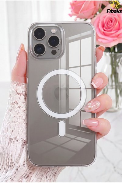 iPhone 16 Pro Max Case Magsafe Wireless Charging Supported Hard Transparent Shock Absorbing Cover
