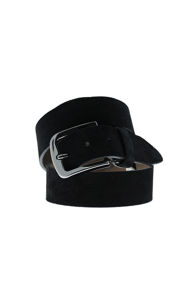Sports Patterned Suede Belt