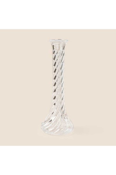Deco Long Twist Vase - Transparent