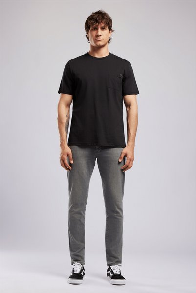 Vincent Men's Regular Fit 100% Cotton Basic Crew Neck T-Shirt Black