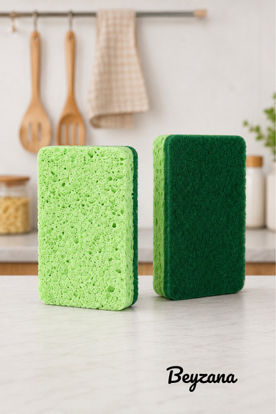 1Pc Dishwashing Sponge for Kitchen Oil-Free Household Cleaning Non-Scrubbing Sponge Double-Sided Dishwashing Sponge