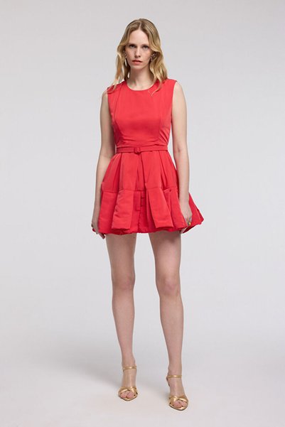 Mert Aslan Sleeveless Taffeta Dress
