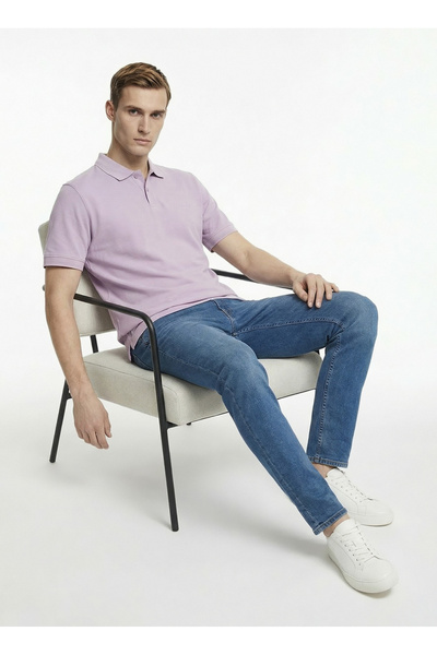 Light Purple Men's Polo T-Shirt Pe_Interlock_50520109