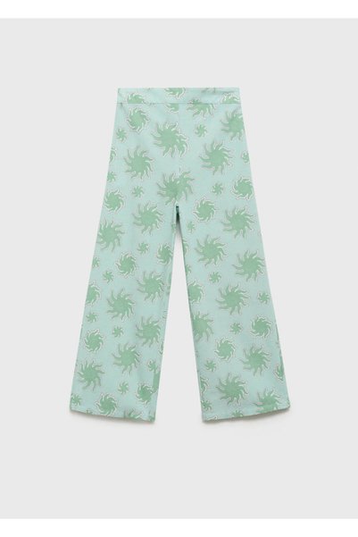 Patterned trousers with straight cut