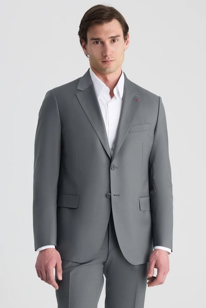 Ds Damat Comfort Fit чад-сиво еднобојно одело