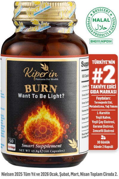 Burn | L-карнитин, зелен чај, гуарана, ѓумбир, гарсинија, кофеин.. | 60 капсули